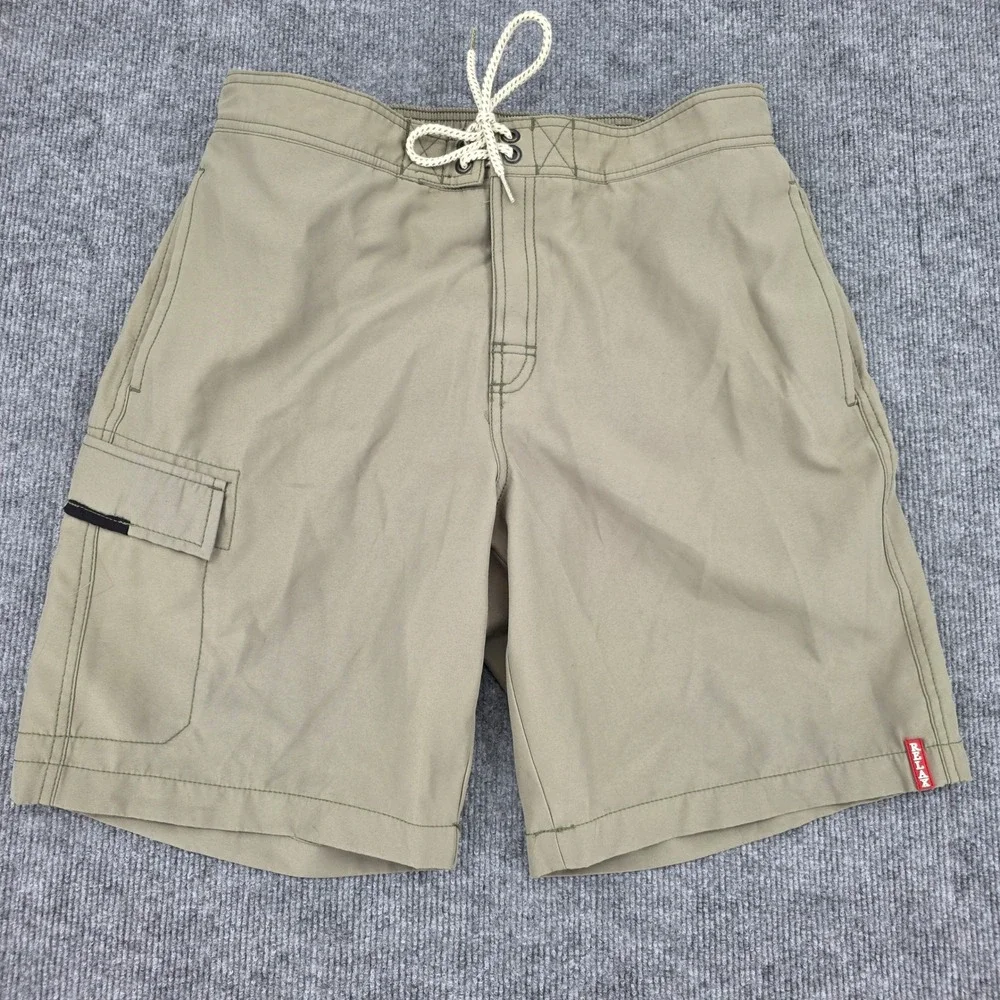 Tommy Bahama Relax Mens Khaki Board Shorts Swim Trunks Cargo Pocket Size M 1077